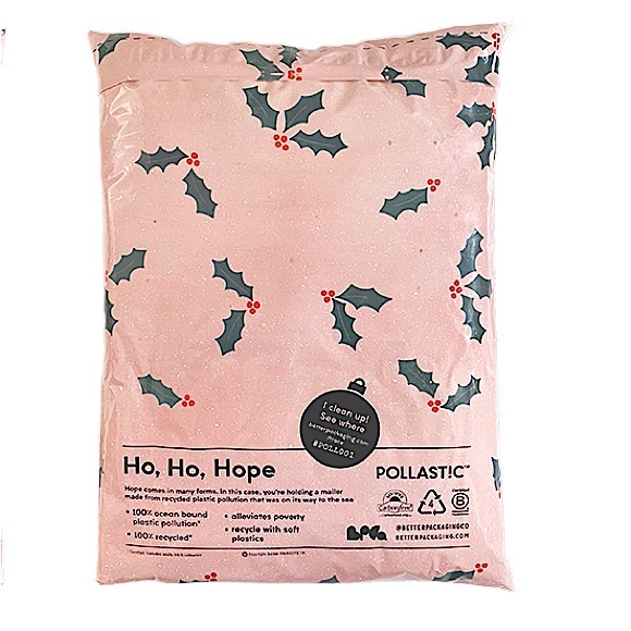 Better Packaging Co | POLLAST!C Poly Mailers (Pink/Festive) | 10 Pack - Picture 2 of 3